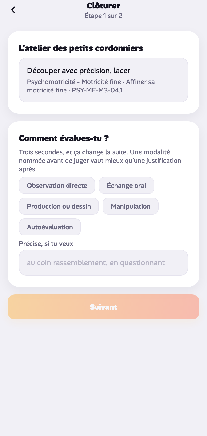 Capture auto : le bouton Clôturer.