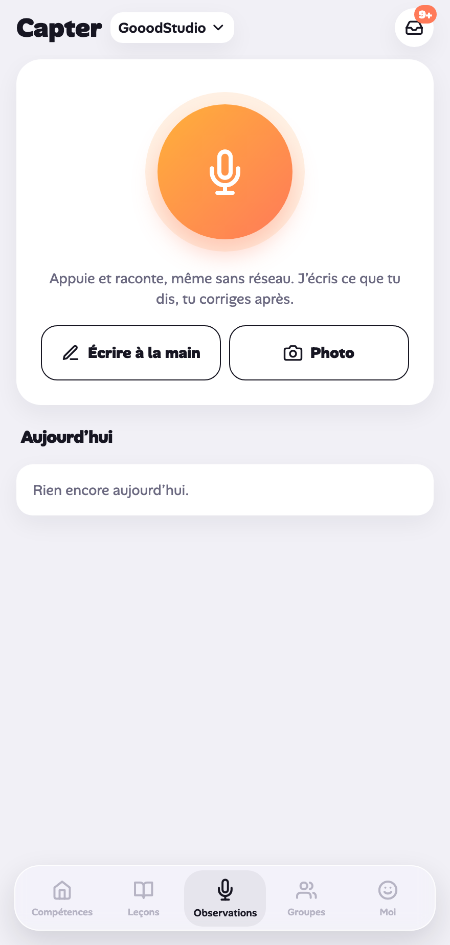 Capture auto : le bouton micro.